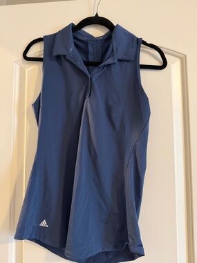 adidas Navy Sleeveless Golf Polo Tank
